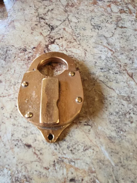 Unmarked Brass Railroad Lock Vintage Obsolete
