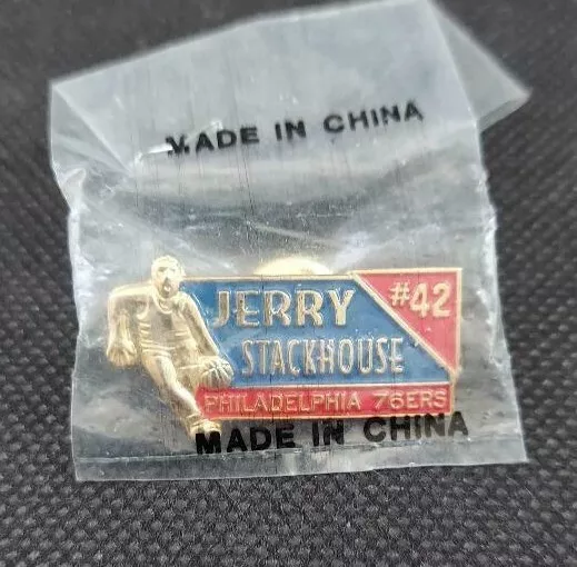 NBA Philadelphia 76ers Jerry Stackhouse #42 Player Pin New in Baggie