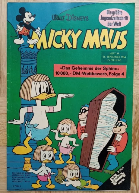 Micky Maus 1964 Heft 39, mit SM und SB