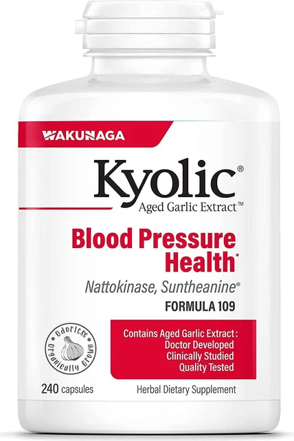 Kyolic Blood Pressure Health Formula 109 de Wakunaga of America, 240 cápsulas