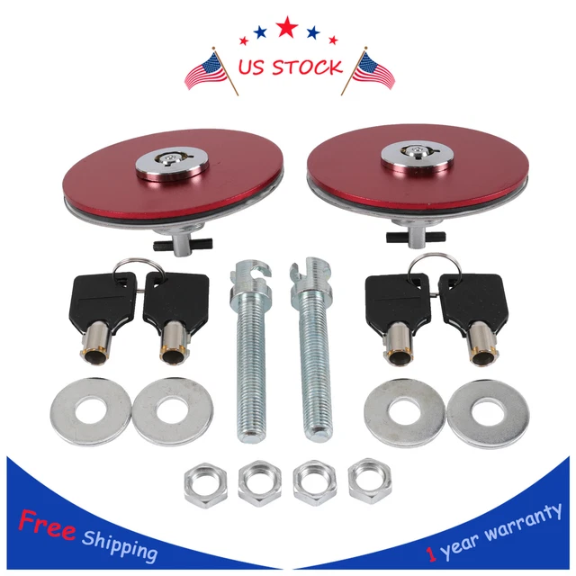 UNIVERSAL RED RACING Mount Carbon Fiber Hood Pins Latch Key