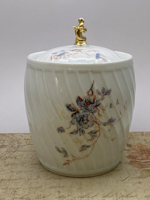 Antique Rosenthal Germany Porcelain Lidded Canister Urn 7 Inches Tall.