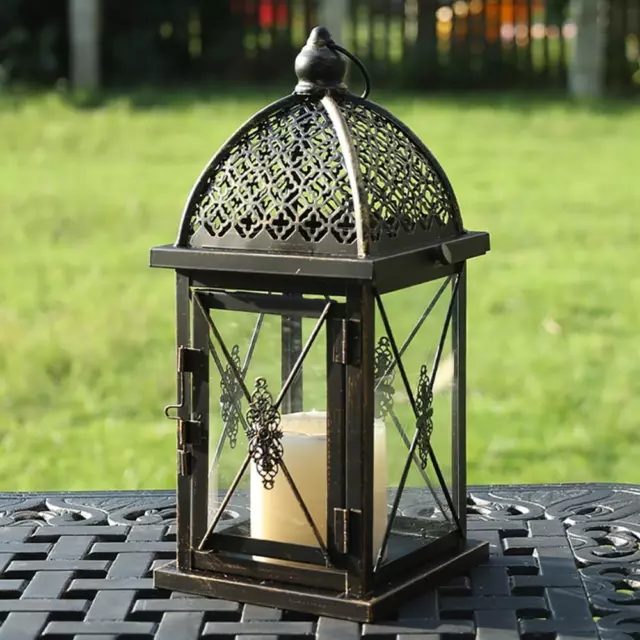 NEEDOMO 14.4" Outdoor Lantern, Large Vintage Lanters Decorative Indoor Black2