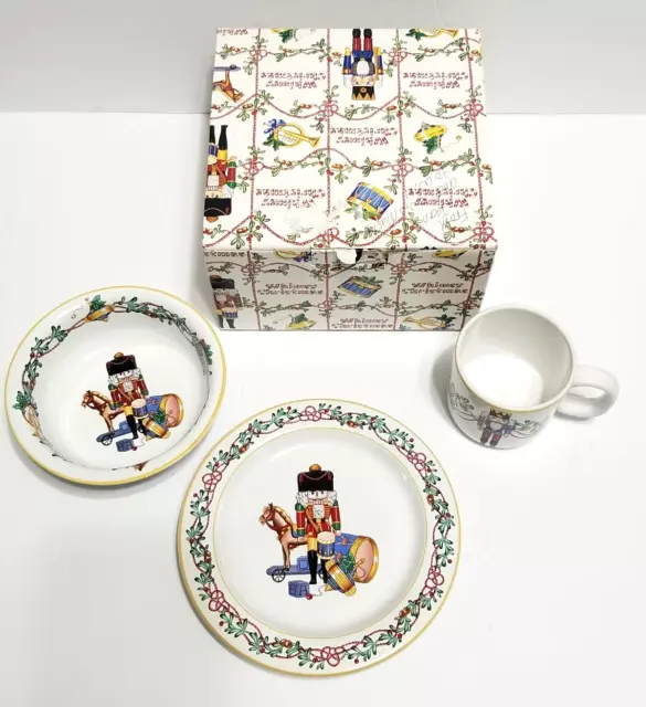 BLOCK SPAL Whimsy Christmas 3 Piece Children's Place Setting Portugal 1992