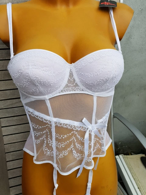 Guêpière Dentelle Ivoire/Champagne - Taille 105D (Bonnet C) - Neuve Avec étiquette - Point Mariage