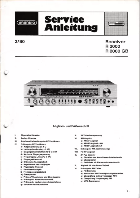 Service Manual-Anleitung für Grundig R 2000