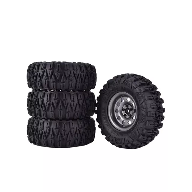 4x 2,2" Gummi Reifen mit Metall Felge für 1:10 Axial SCX10 TRX-4 RC Crawler Auto