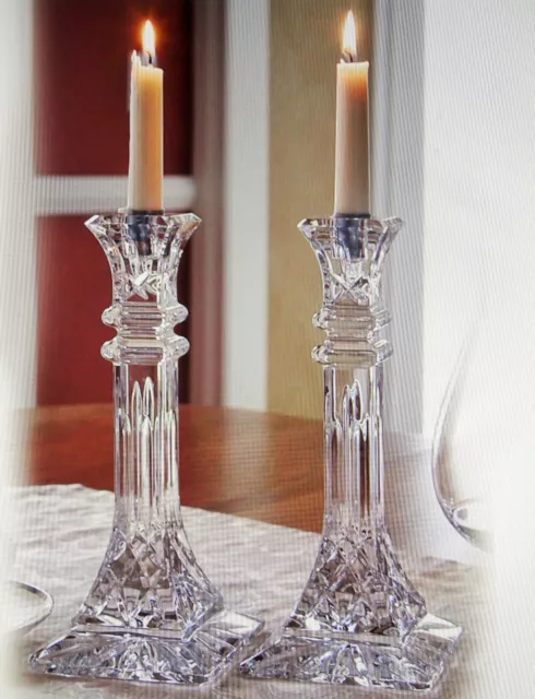 Waterford   Crystal   Lismore   Collection    Candlesticks  25 Cm   Brand   New