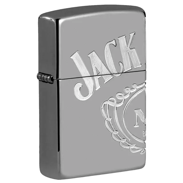 Zippo Jack Daniel's Pocket Premium Refillable Camping Lighter Armor Black Ice