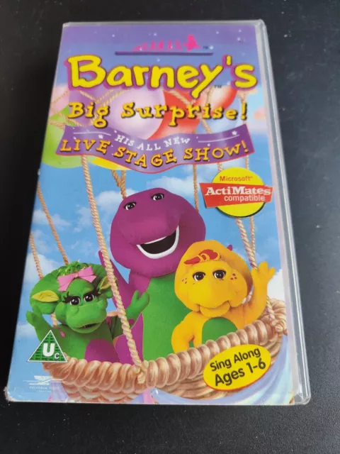 BARNEY THE DINOSAUR Barney's Big Surprise Rarer Purple Tape Pal Vhs ...