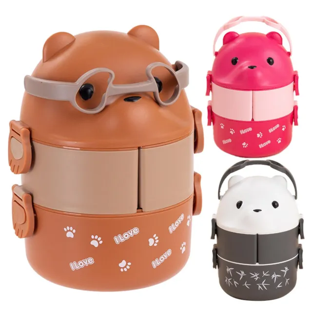 Portable Kawaii Lunch Box for Girls School Kids Plastic Picnic Bento Box  Microwa