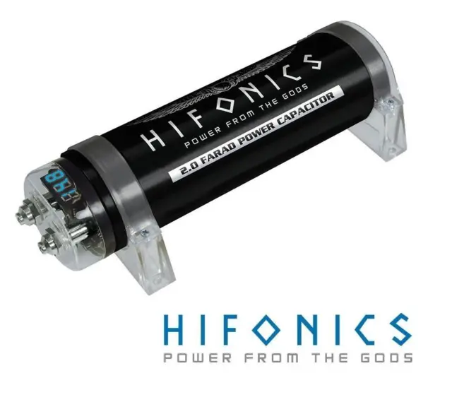 Hifonics HFC2000 2 Pufferelko Farad Condensateur Tampon Powercap Digi Voltmètre