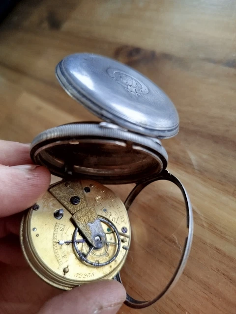 Montre De Poche Ancienne Henri Moulinou - Modèle Ferroviaire, Mécanique - Fonctionne