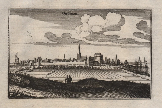 Krefeld Uerdingen Renania Aspecto Grabado Merian 1650