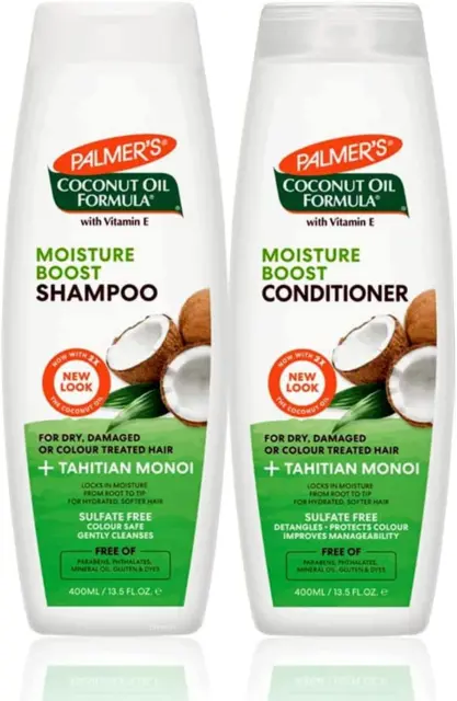 Palmers Moisture Boost 400ml Shampoo & Conditioner Coconut Oil Dry Damaged Hair