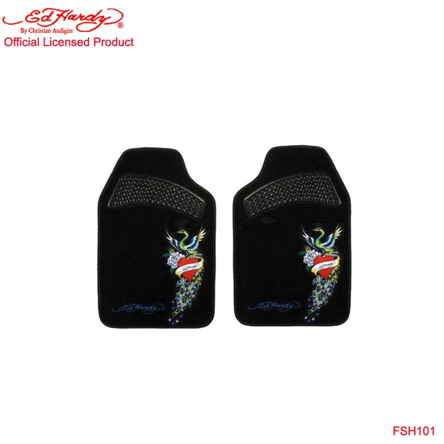 New Ed Hardy By Christian Audigier Peacock 2 Front Car Truck Carpet Floor Mats