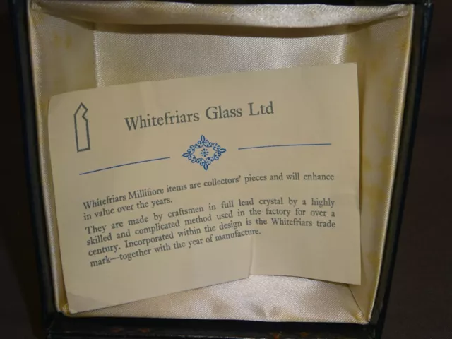 1970er Jahre verpackt Whitefriars Glas Millefiori Stock Briefbeschwerer Vollbleikristall #7 3