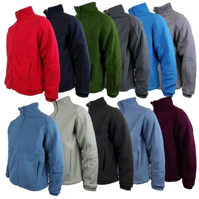 Mens Fleece Jacket Full Zip Up Outdoor Warm Micro Polar Anti Pill Work Outdoor