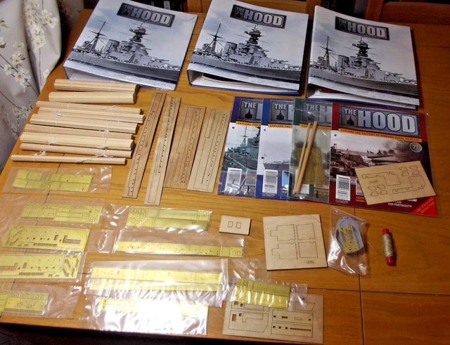Hachette Models HACHETTE BUILD THE HMS HOOD MODEL SHIP 1-45 68,69,70 Bundle WW2 BATTLE ...