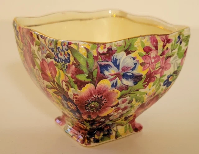 Rare Chintz Pattern Pre-1930 Vintage Royal Winton Grimwades Ascot Creamer Sugar 3