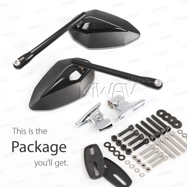 Miroirs paire noir VENOM base chromé pour Ducati 1299 Panigale S 15'-16'