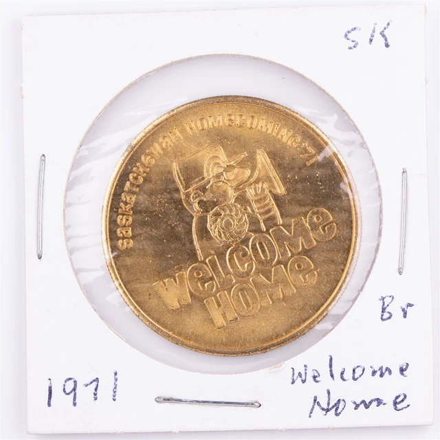 1971 Saskatchewan Homecoming Token - Brass - Canada Medallion