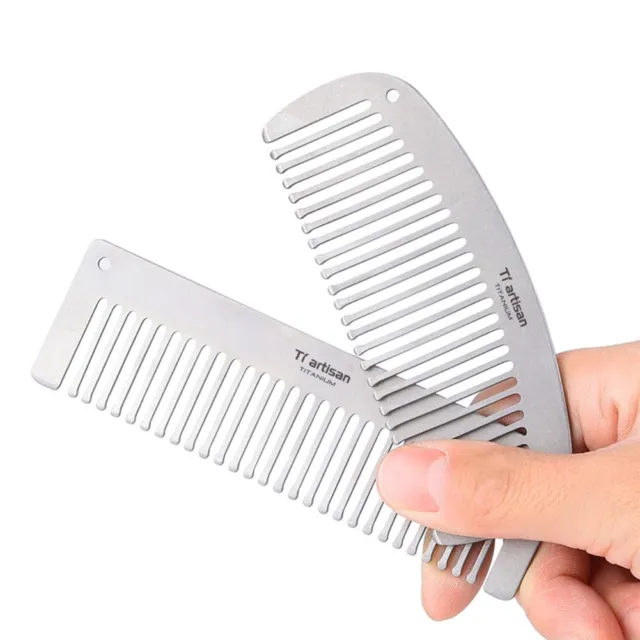 Pettine in titanio per capelli e barba strumento di toelettatura leggero e portatile