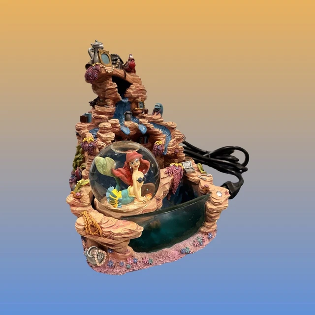 DISNEY LITTLE MERMAID Water Fountain & Snow Globe - READ Description