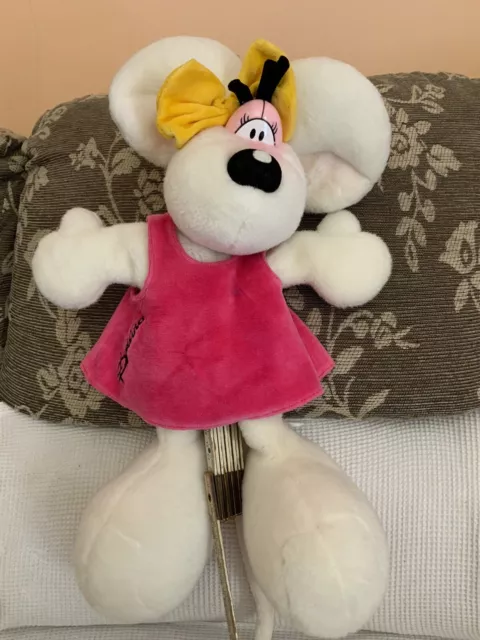 Diddl peluche topo pupazzo a mano marionetta rosa Depesche Germania vintage