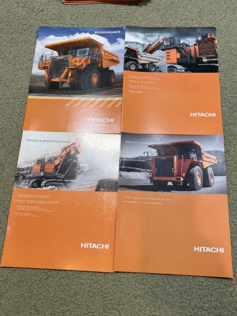 4 Hitachi EH5000ACII, EH1700-3, EX5600-6, EX1900-6 Sales Brochure Lot Trucks +++
