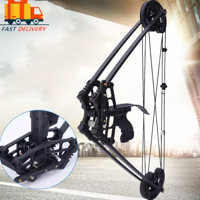 50lbs Compound Bow Right and Left Hand Hunting Triangle Pully Bow  Black