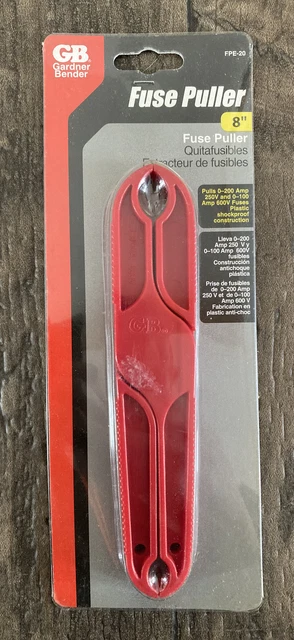 New! Fuse Puller Tool Red 8” FPE-20 G B ELECTRICAL INC 0-200 amp 250v 0-100 600V