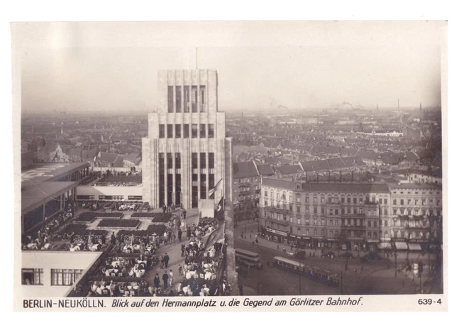AK Berlin - Neukölln -Blick a. d. Hermannplatz u. die Gegend am Görlitzer  (A02)