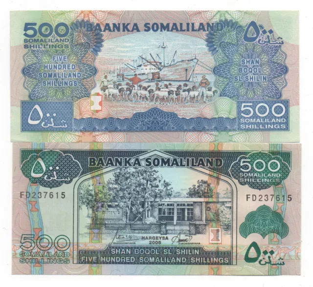 Somaliland 500 Shillings 2006 Pick 6 F Unc