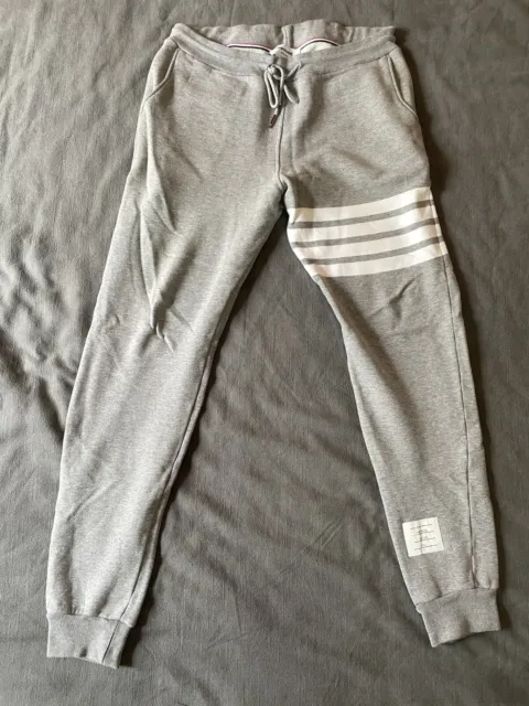 Thom Browne Classic Sweat Pants Engineered 4 Bar Loop Back Light Grey Size 1