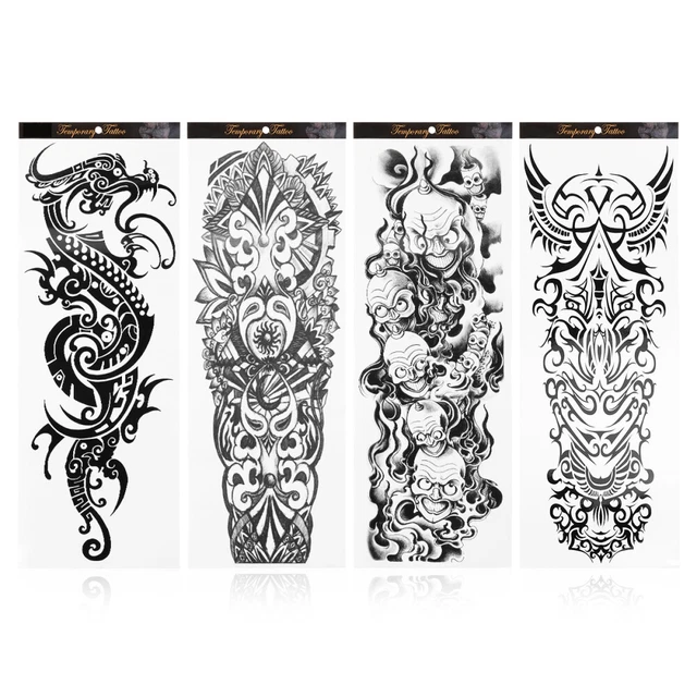 3 Stück Semi-Permanente Tattoos Katana/Kräuter-Motive – Wasserfest, Hautfreundlich, Halten 7-15 Tage
