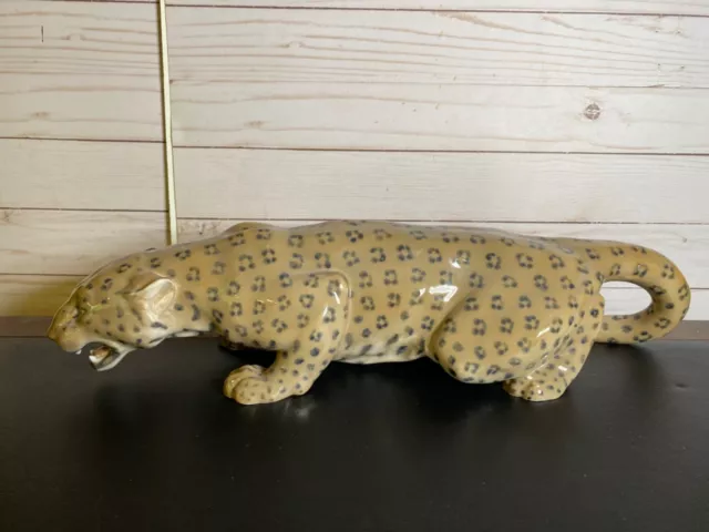 Rare Royal Copenhagen Figurine Leopard Jaguar Panther Cheetah Stalking 472