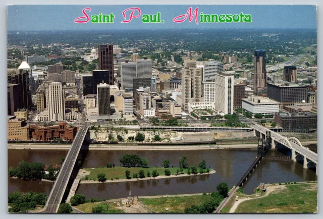 Aerial View of Saint Paul Minnesota St Paul MN Continental Postcard