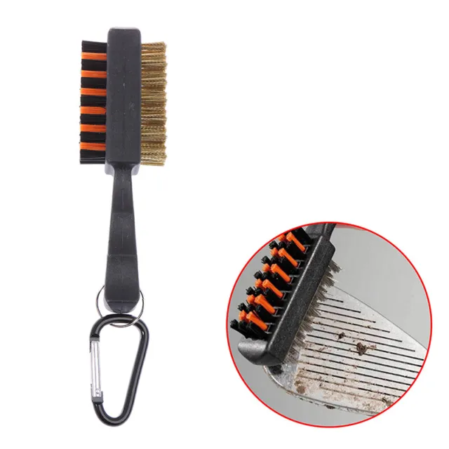 Golf Club Cleaning Brush Tool Retractable Zip Wires 2 Sided Nylon AccessDSEL