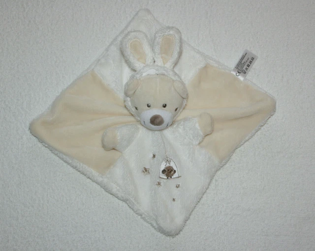 Simba Toys Doudou Ours Deguise Lapin Plat Blanc Beige Creme Oiseau Etoiles Kom9