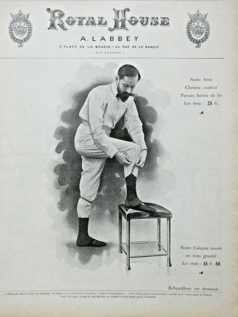 Publicité ancienne mode Royal House A. Labbey rayon bottier 1908 issue magazine