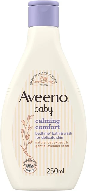 Aveeno Baby Calming Comfort Bedtime Bath and Wash, 250 ml (Pack of 2)