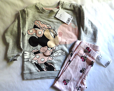 Set top e leggings mini mouse Disney bambina H&M grigio/rosa - 12-18 Mths
