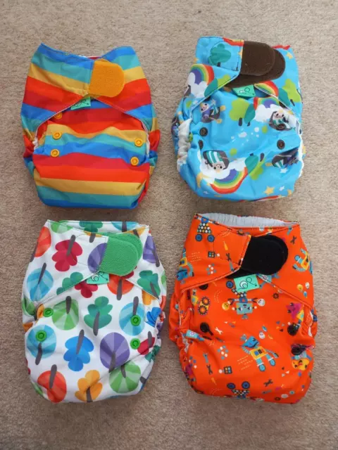 NEW (prewashed) 4x Totsbots AIO Easyfit BTP Reusable Nappy *can combine postage*