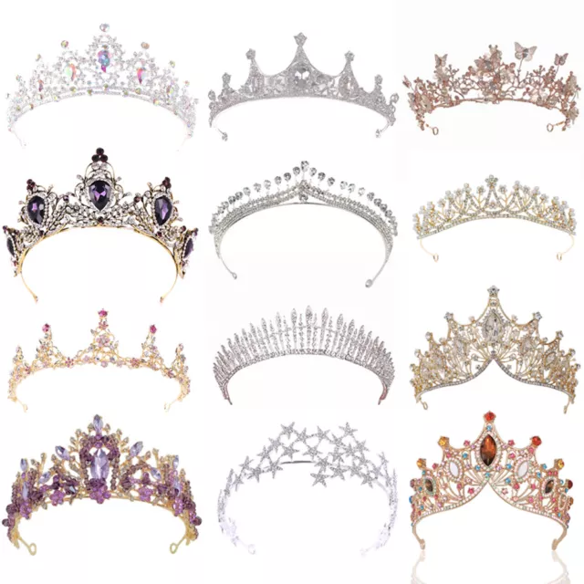 New Women Bride Crystal Crowns And Tiaras Baroque Vintage Crown Tiara Headband