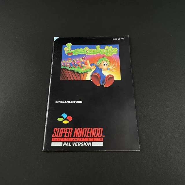 Super Nintendo Notice Lemmings FRG Excellent état