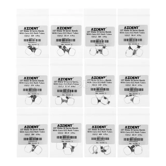 5Packs Dental Orthodontic 1st Molar Band Buccal Tube Roth 022 Convertible U3/L2