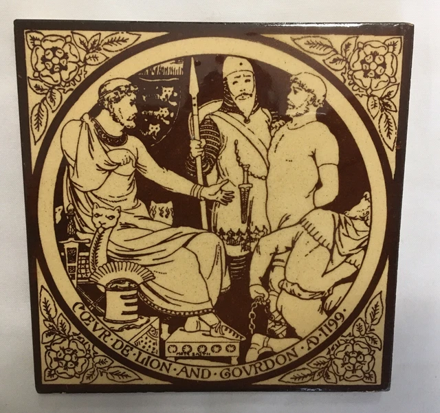 Antique 6”x6” Mintons Tile, c.1890’s English. Hollins & Co.