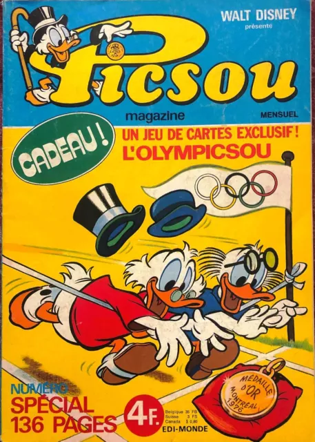 Picsou magazine numéro 54 de Juillet 1976  bon état complet du jeu de cartes