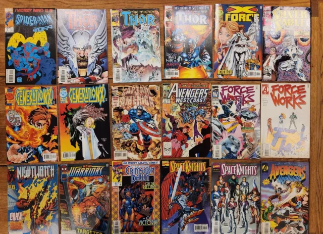 Marvel Comic Mixed Bundle X18. Spiderman 2099, Thor, Avengers, X-force Etc